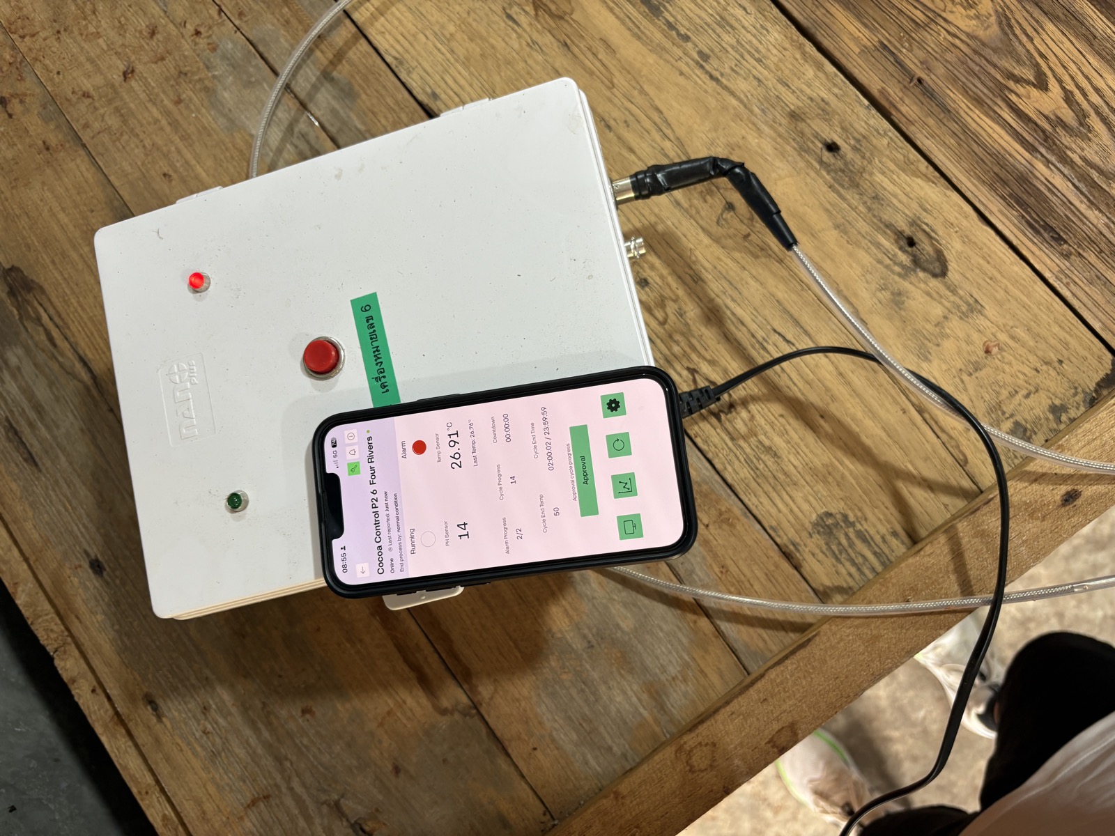 GOcacao device in active fermentation monitoring
